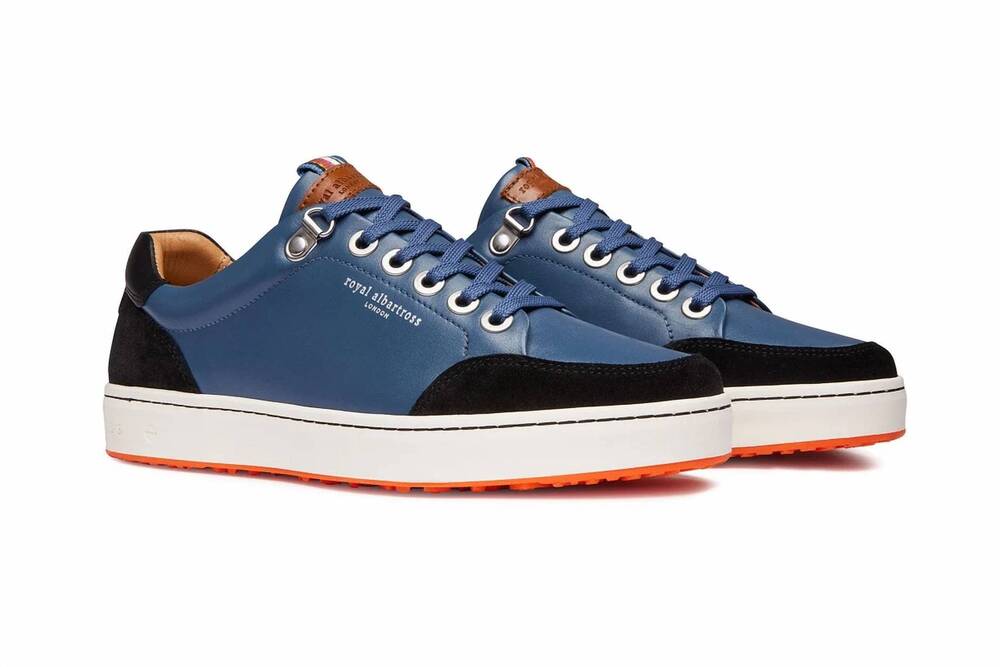 NEW ROYAL ALBARTROSS women's leather & suede knightfox golf shoe in dusk blue